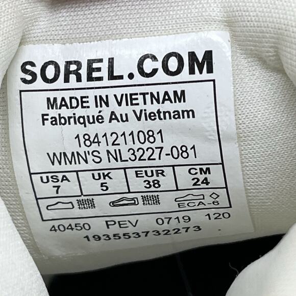 Sorel Kinetic Lace Up Women's Size 7 Shoes White Grey Wool Trail Running Hiking - Picture 6 of 7